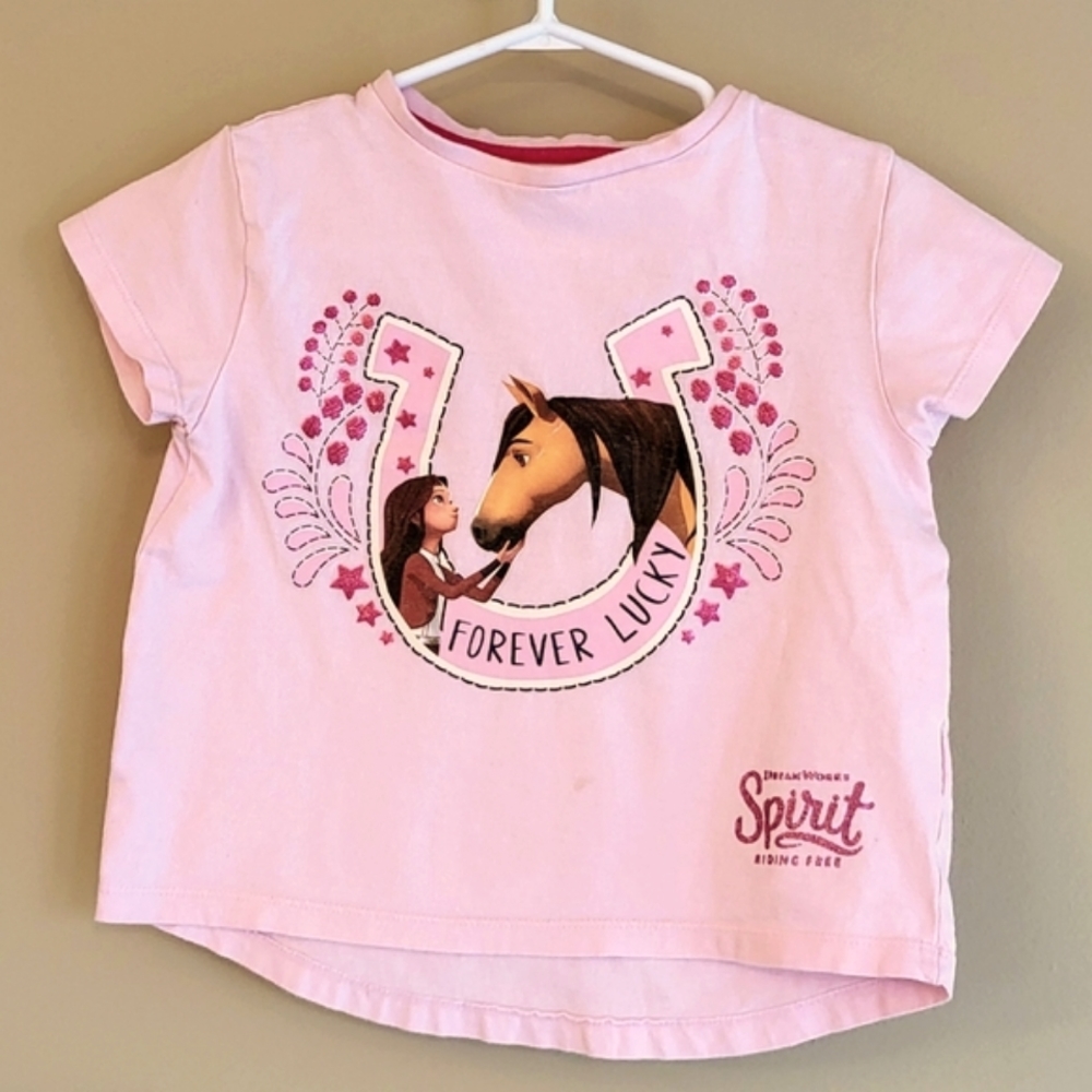 DreamWorks "Spirit" pink short sleeved tee shirt